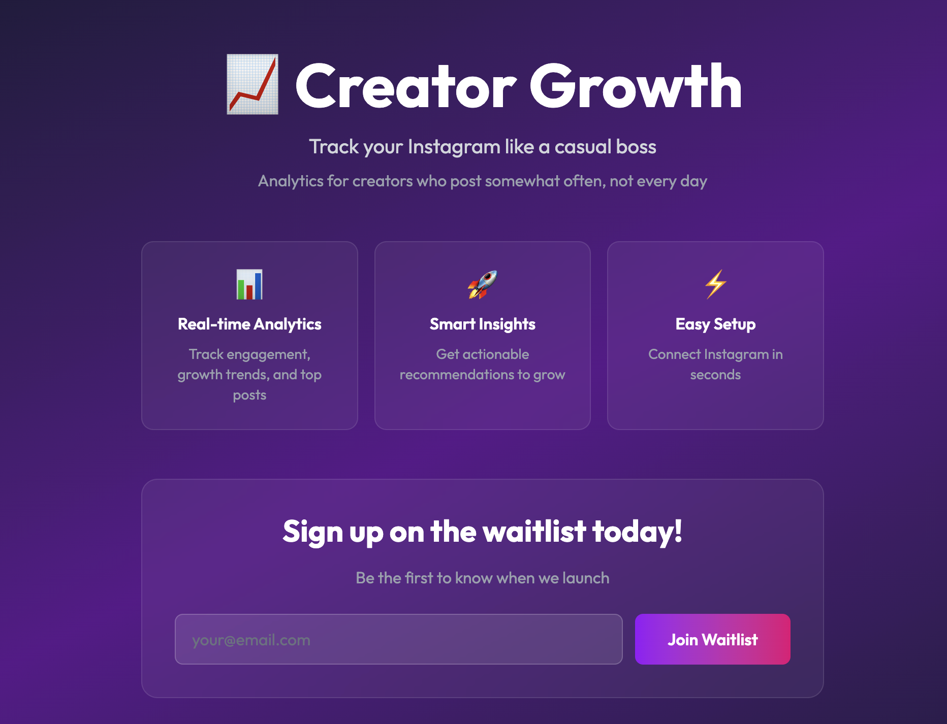 Creator Growth Tool – Instagram Analytics Dashboard